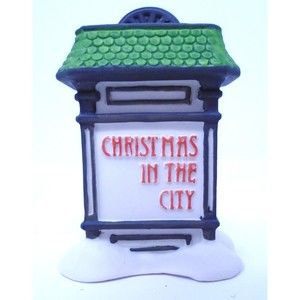 Heritage Village Collect.  Dept. 56 "Christmas in the City Village Sign" #5960-9